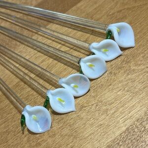 Glass Calla Lily Stir Sticks